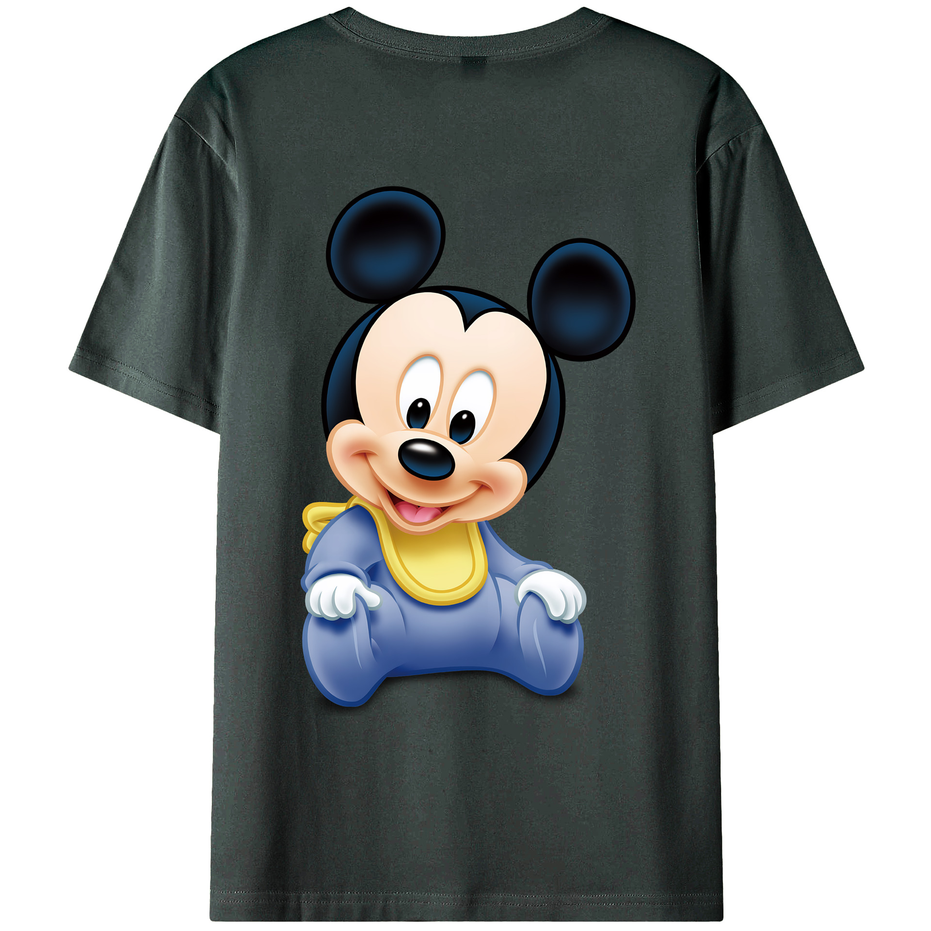 （画像用） ミッキーマウス Mickey Mouse 綿100％ メンズ半袖Tシャツ（バックプリント） 通気性